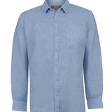 Camisa Manga Larga Hombre Claslinen Azul RKF