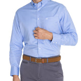 Camisa Manga Larga Algodón Hombre Wor Travel Azul RKF