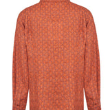 Blusa Manga Larga Lino Orgánico Mujer Lirioprint Vino RKF