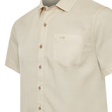Camisa Manga Corta Tencel Hombre Tencel Marrón RKF