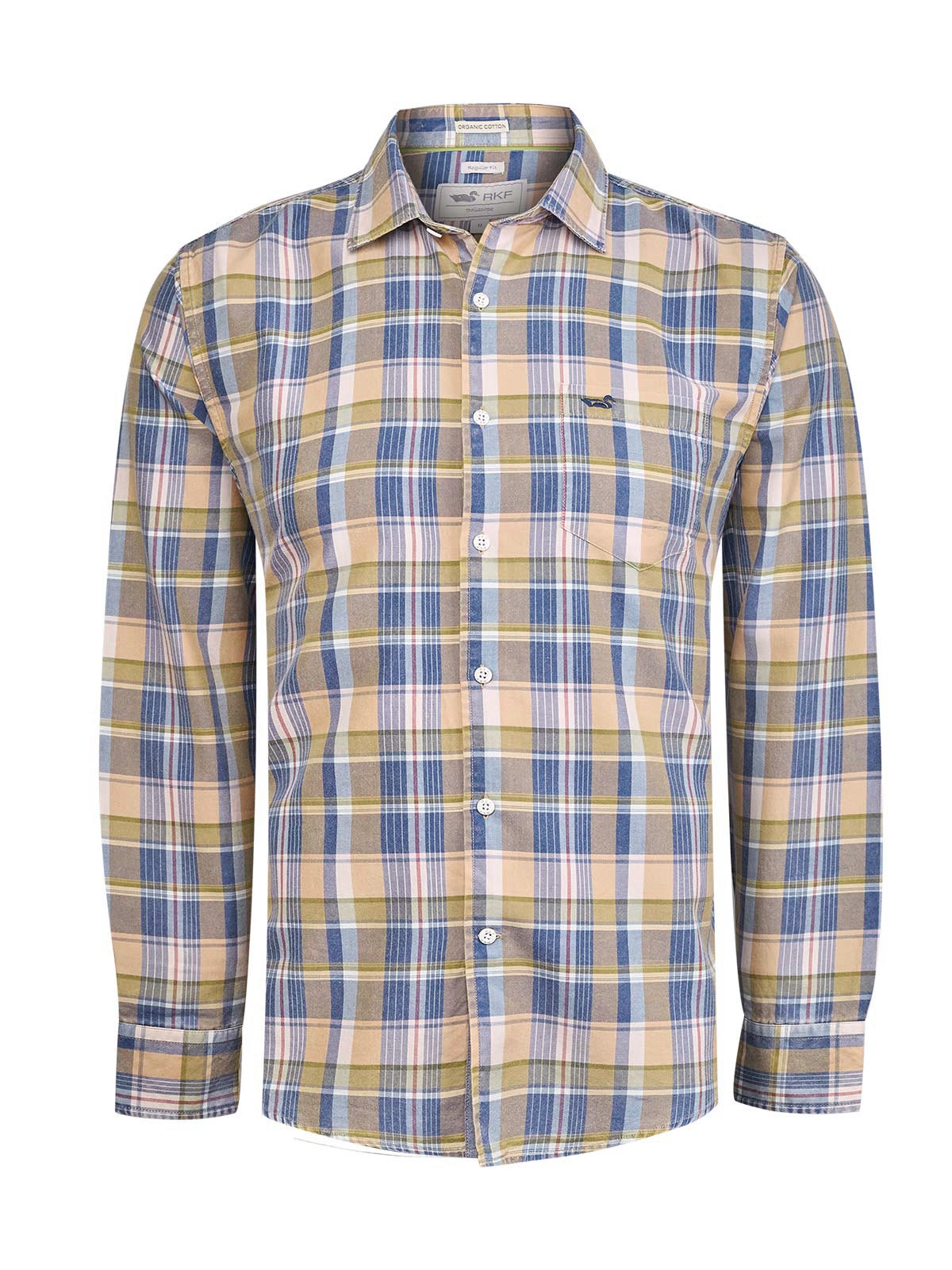 Camisa Manga Larga Algodón Orgánico Hombre Arbed Azul RKF