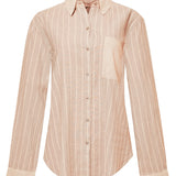Blusa Manga Larga Lino Orgánico Mujer Lines Beige RKF