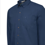 Camisa Manga Larga Algodón Orgánico Hombre Galiton Azul RKF
