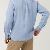 Camisa Manga Larga Lino Orgánico Hombre Linedyed Aquamarino RKF