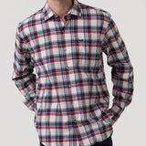 Camisa Manga Larga Algodón Orgánico Hombre Flannel Azul Navy RKF
