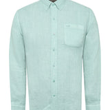 Camisa Manga Larga Lino Orgánico Hombre Linjer Verde RKF