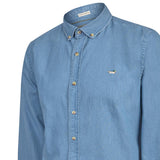 Camisa Manga Larga Algodón Orgánico Hombre Chambray Azul RKF