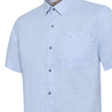 Camisa Manga Corta Lino Orgánico Hombre Linenshort Aquamarino RKF
