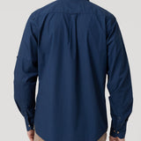 Camisa Manga Larga Algodón Orgánico Hombre Galiton Azul RKF