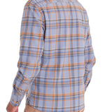 Camisa Manga Larga Algodón Orgánico Hombre Flannel Azul RKF