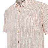 Camisa Manga Corta Lino Orgánico Hombre Brisa Beige RKF