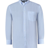 Camisa Manga Larga Algodón Hombre Wf Pb Azul RKF