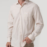 Camisa Manga Larga Algodón Hombre Flasquare Beige RKF