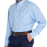 Camisa Manga Larga Algodón Hombre Wf Pb Azul RKF