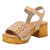 Sandalia Cuero Mujer Geranio Multicolor RKF