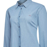 Blusa Manga Larga Algodón Orgánico Mujer Makalu Azul RKF
