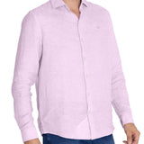 Camisa Manga Larga Lino Orgánico Hombre Linen Rosado RKF