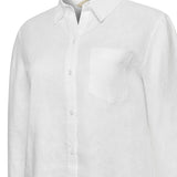 Blusa Manga Larga Lino Orgánico Mujer Lirio Blanco RKF