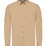 Camisa Manga Larga Algodón Orgánico Hombre Galiton Beige RKF