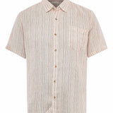 Camisa Manga Corta Lino Orgánico Hombre Brisa Beige RKF