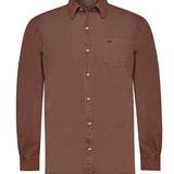 Camisa Manga Larga Algodón Orgánico Hombre Leeds Marrón RKF
