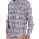 Camisa Manga Larga Algodón Orgánico Hombre Flannel Azul RKF