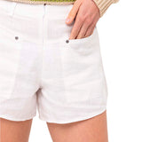 Short Lino Orgánico Mujer Vendres Blanco RKF