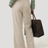 Pantalon Lino Orgánico Mujer Loch Beige RKF