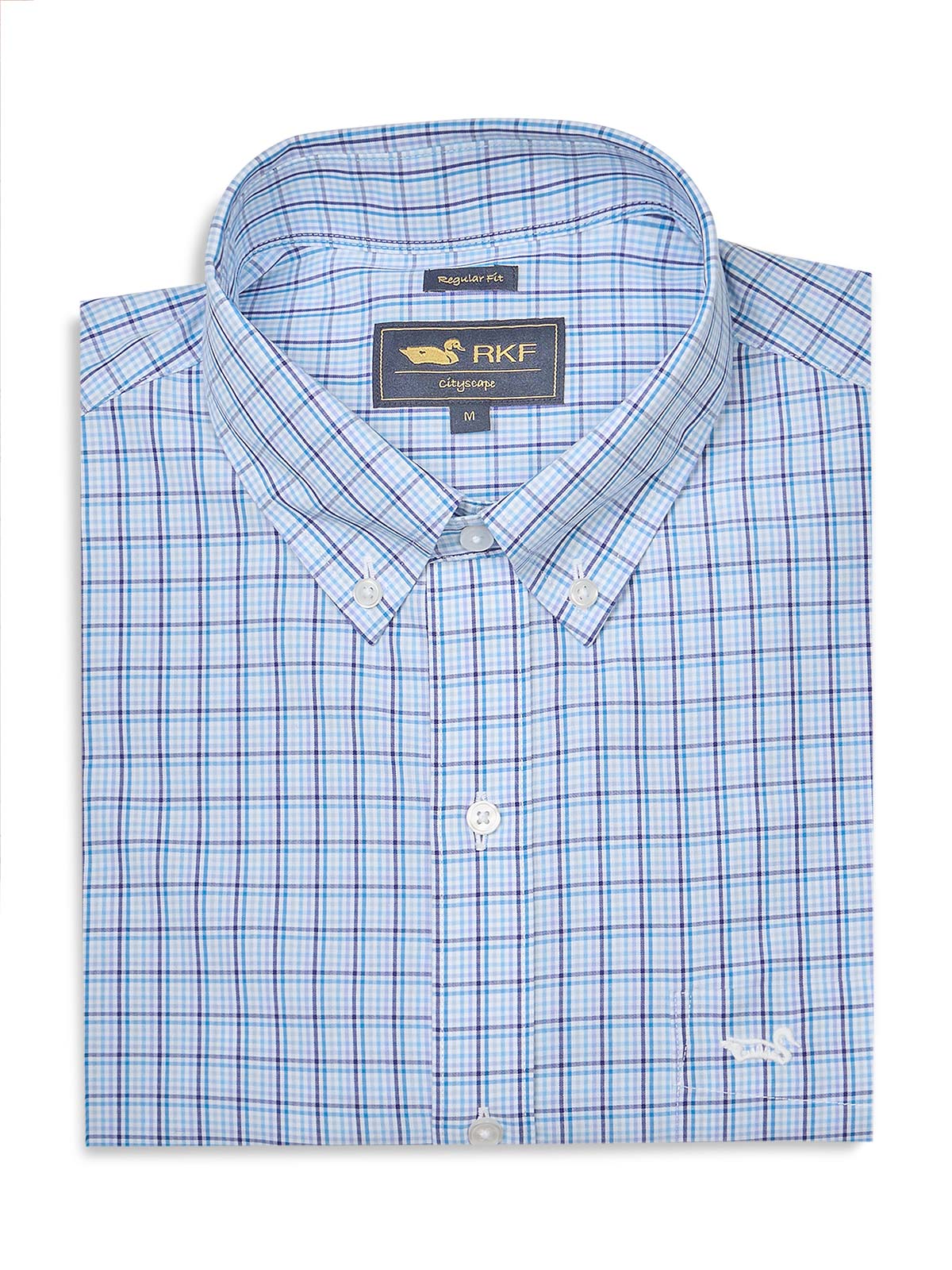 Camisa Manga Larga Algodón Hombre Wf Pb Azul RKF