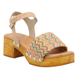 Sandalia Cuero Mujer Geranio Multicolor RKF