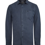 Camisa Manga Larga Tencel Hombre Tencel Azul RKF