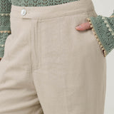 Pantalon Lino Orgánico Mujer Loch Beige RKF