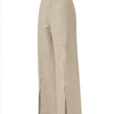 Pantalon Lino Orgánico Mujer Loch Beige RKF