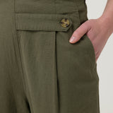 Pantalon Lino Orgánico Mujer Danubio Verde RKF