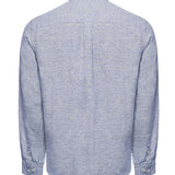 Camisa Manga Larga Lino Orgánico Hombre Linentex Azul RKF
