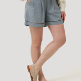Short Lino Orgánico Mujer Andes Celeste RKF