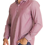 Camisa Manga Larga Algodón Hombre Woolsolid Vino RKF