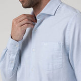 Camisa Manga Larga Algodón Hombre Flasquare Celeste RKF