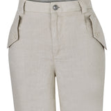 Pantalon Lino Orgánico Mujer Blake Blanco RKF