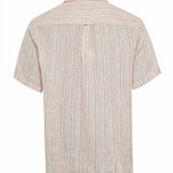 Camisa Manga Corta Lino Orgánico Hombre Brisa Beige RKF