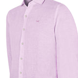 Camisa Manga Larga Lino Orgánico Hombre Linen Rosado RKF