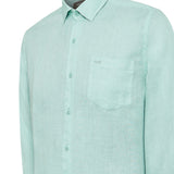 Camisa Manga Larga Lino Orgánico Hombre Linjer Verde RKF