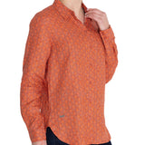 Blusa Manga Larga Lino Orgánico Mujer Lirioprint Vino RKF