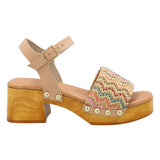 Sandalia Cuero Mujer Geranio Multicolor RKF