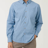 Camisa Manga Larga Algodón Orgánico Hombre Galiton Azul RKF