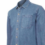 Camisa Manga Larga Algodón Reciclado Hombre Denim Azul RKF
