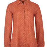Blusa Manga Larga Lino Orgánico Mujer Lirioprint Vino RKF