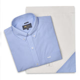 Camisa Manga Larga Algodón Hombre Wf Pb Azul RKF