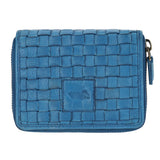 Billetera Cuero Mujer Ws Braid Mini Zip Azul RKF