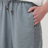 Pantalon Lino Orgánico Mujer Fuji Celeste RKF